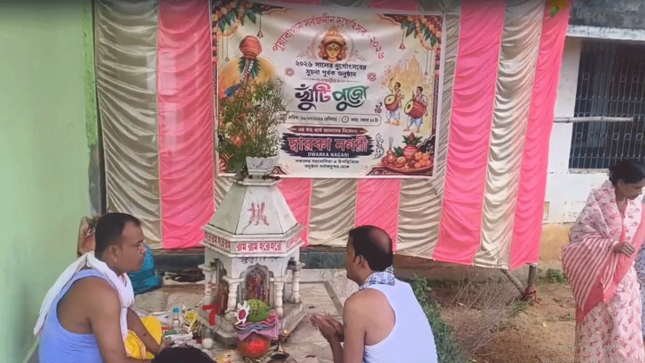 পুয়াবাগান সার্বজনীন দুর্গাপুজোর এবারের চমক ‘দ্বারকা নগরী’