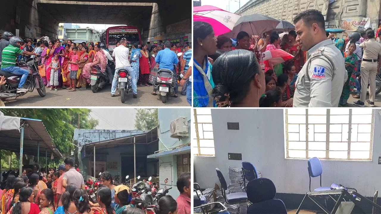 অন্নপূর্ণা যোজনার টাকা না পেয়ে অন্ডাল ও সালানপুরে বিডিও অফিস ঘেরাও-পথ অবরোধ মহিলাদের