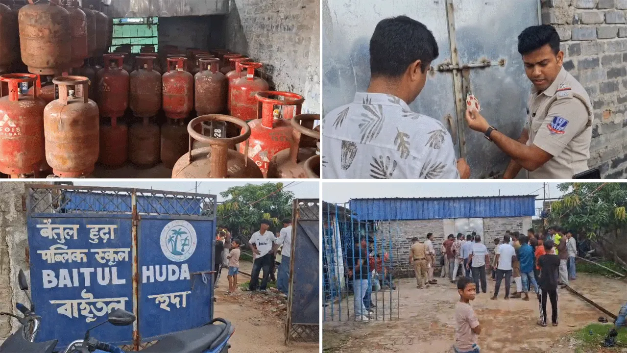 স্কুলের ভেতর হদিশ অবৈধ গ্যাস গোডাউনের! পুলিশের অভিযানে উদ্ধার ২০০-র বেশি সিলিন্ডার