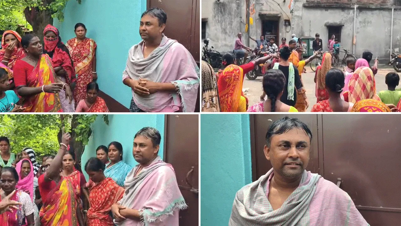 আবাস যোজনার টাকা আত্মসাতের অভিযোগ: ডিম ছুঁড়ে তৃণমূল নেতাকে ঘিরে তুমুল বিক্ষোভ