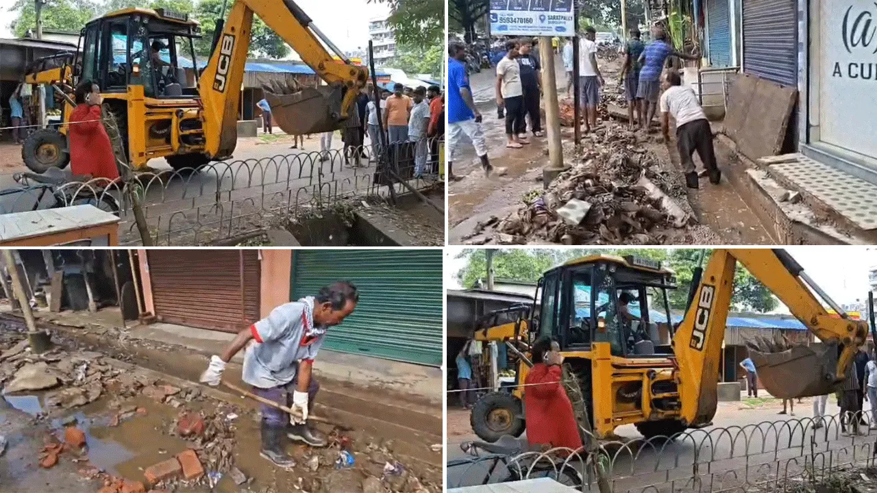 বেহাল নিকাশি ব্যবস্থা, ড্রেন পরিষ্কারে নামলেন বিধায়ক