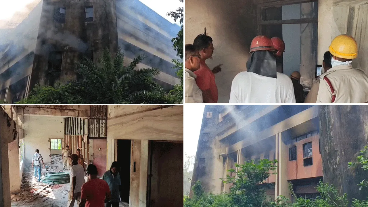হিন্দুস্তান কেবলসের পরিত্যক্ত আর-অ্যান্ড-ডি ভবনে ভয়াবহ অগ্নিকাণ্ড