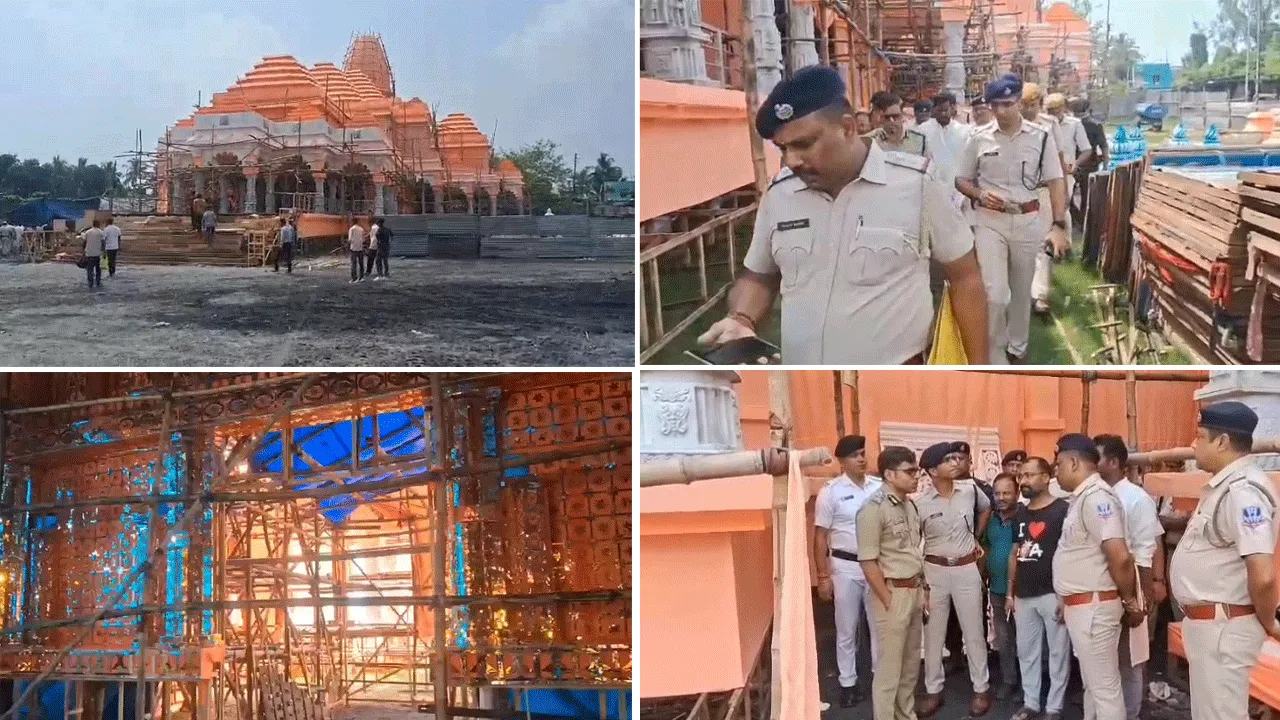 দুর্গাপুরের রাম মন্দিরের আদলে ১ কোটির পুজো মণ্ডপ, ভিড় সামলাতে পরিদর্শনে পুলিশ কমিশনার