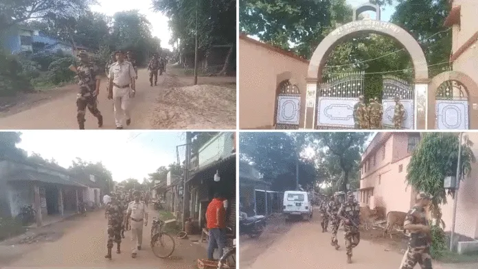 নির্বাচন পরবর্তী হিংসা রুখতে ইন্দাসে কেন্দ্রীয় বাহিনীর রুটমার্চ