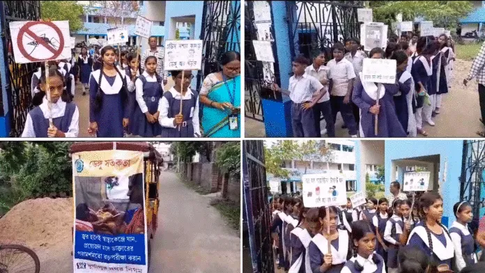 দুর্গাপুরে ডেঙ্গু প্রতিরোধে সচেতনতার বার্তা নিয়ে পথে পড়ুয়ারা