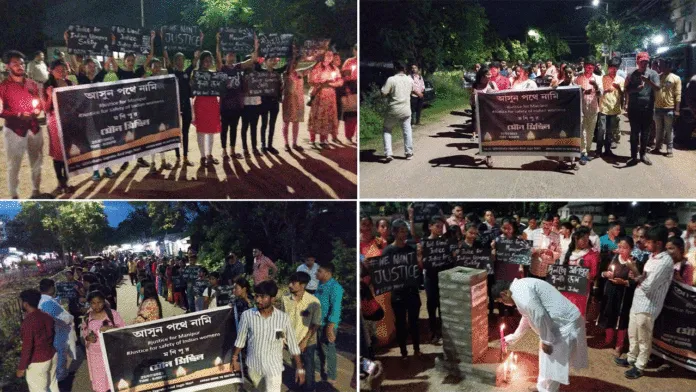 স্বেচ্ছাসেবী সংস্থার উদ্যোগে দুর্গাপুরে প্রতিবাদ মিছিল