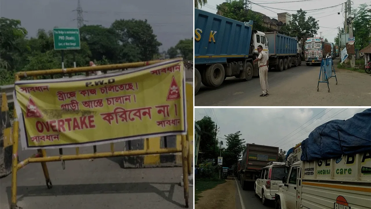 ইলামবাজারে কুনুরের ব্রীজ সংস্কার – তীব্র যানজট গুসকরায়