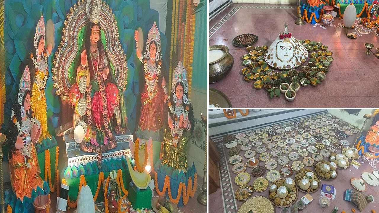 ৫৬ ভোগ ও ১০৮ রকমের মিষ্টি দিয়ে পূজিতা হন গড়াই পরিবারে রাজলক্ষ্মী