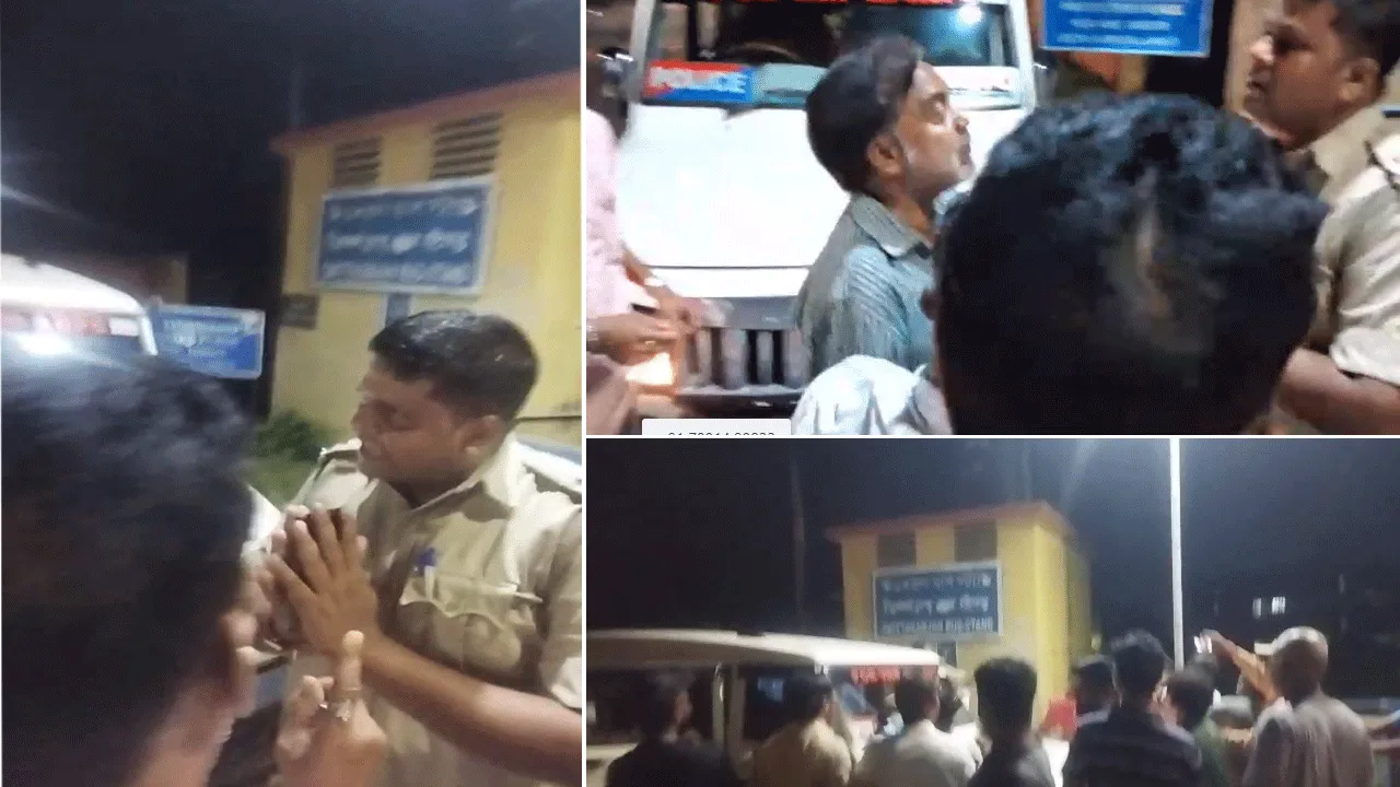 পুলিশ জনতা বচসা ঘিরে ব্যাপক উত্তেজনা
