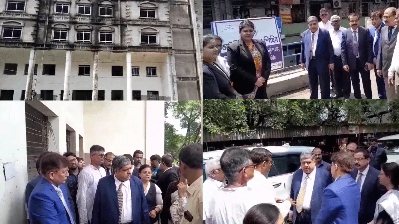 দুর্গাপুরে নির্মীয়মাণ নুতন কোর্ট বিল্ডিং পরিদর্শন সম্মানীয় বিচারক মণ্ডলীর
