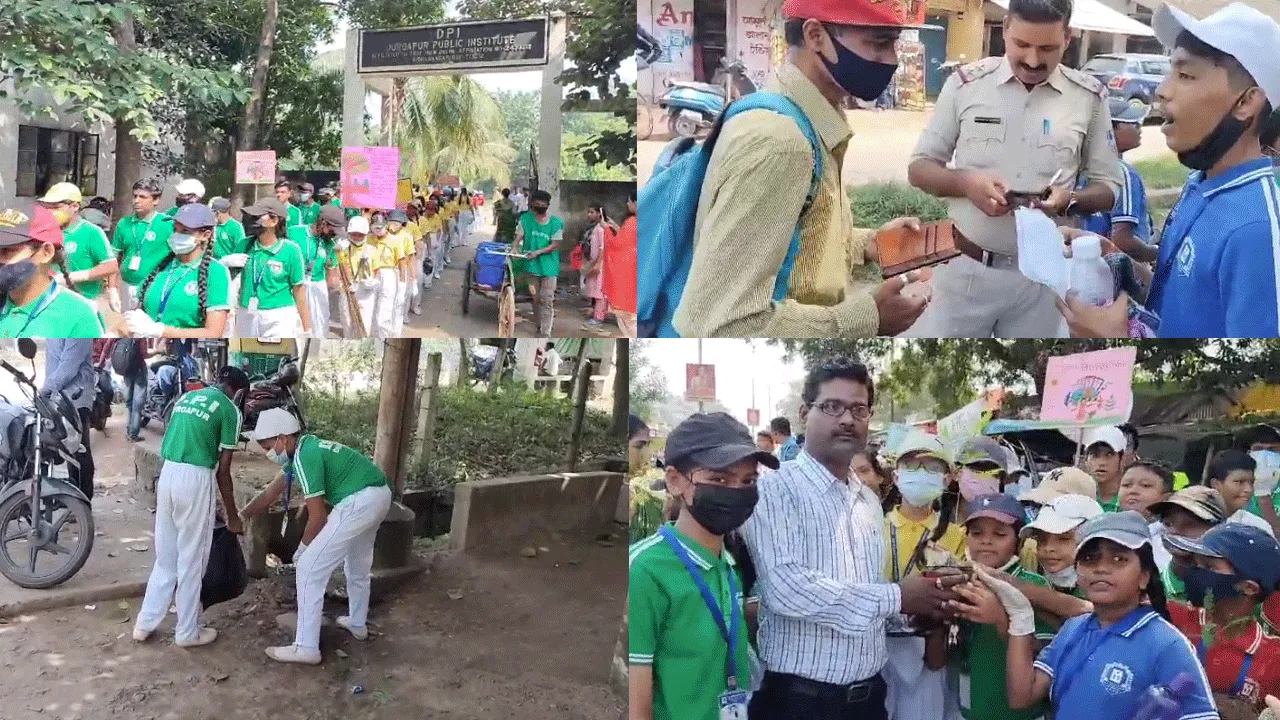 ‘স্বচ্ছতা হি সেবা’ অভিযানে দুর্গাপুরের স্কুলের