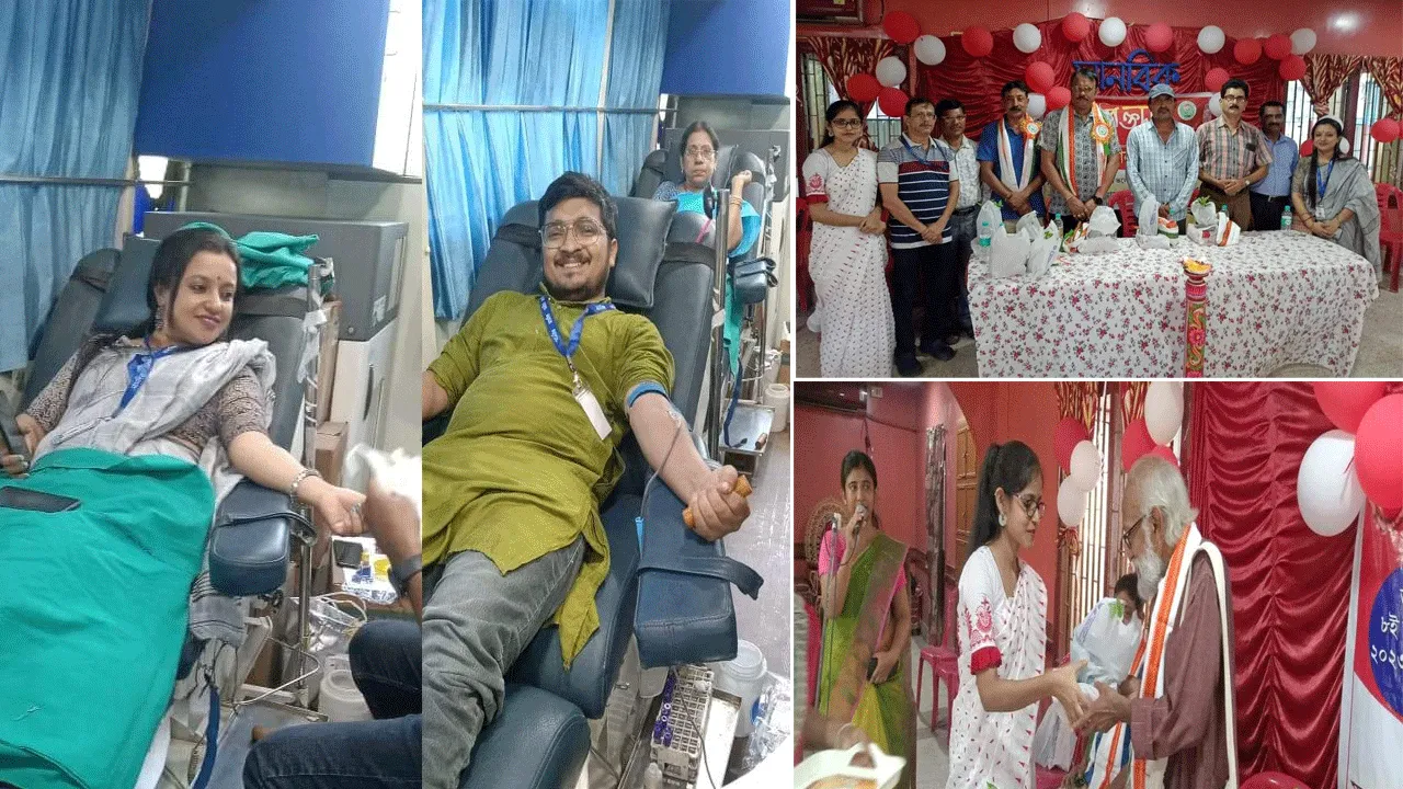 রক্তদান শিবির হলো উত্তর চব্বিশ পরগণার দত্তপুকুরে