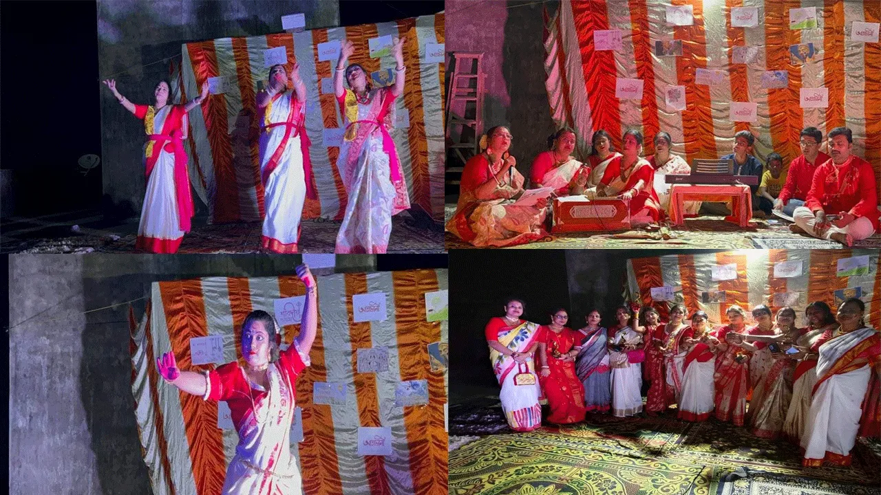 ‘আগমনী’ অনুষ্ঠানে মেতে উঠল আবাসনের বাসিন্দারা