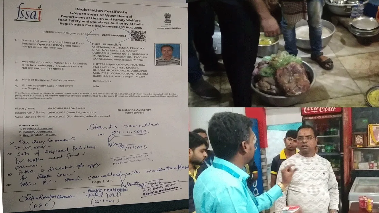 দুর্গাপুরের হোটেল থেকে পচা মাংস উদ্ধার, হোটেল বন্ধের নির্দেশ