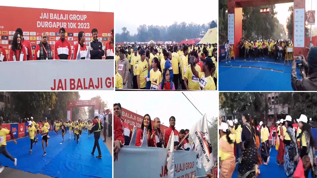 রবিবাসরীয় সকালে শহরে ম্যারাথন প্রতিযোগিতা
