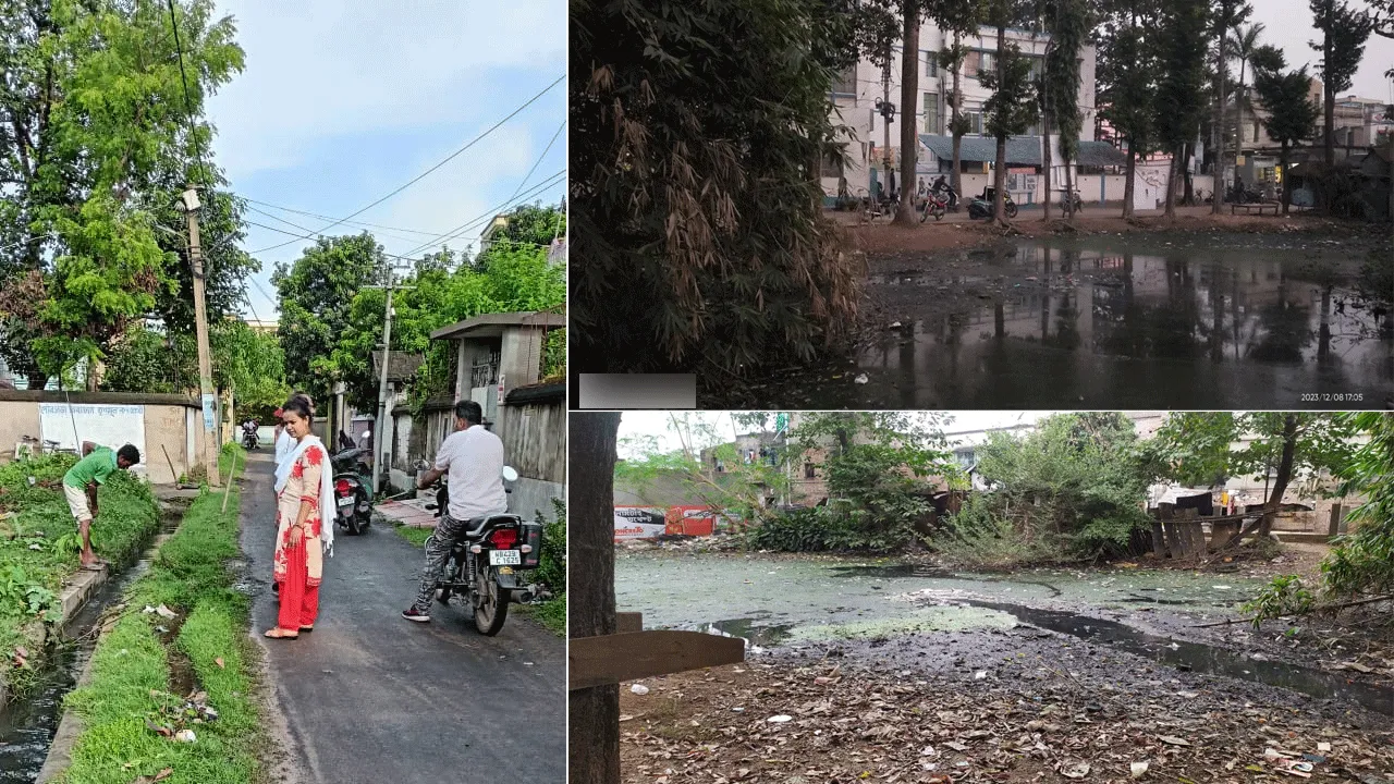 পৌরসভার পাশে অপরিচ্ছন্ন পুকুর – দৃশ্য দূষণ ঘটাচ্ছে