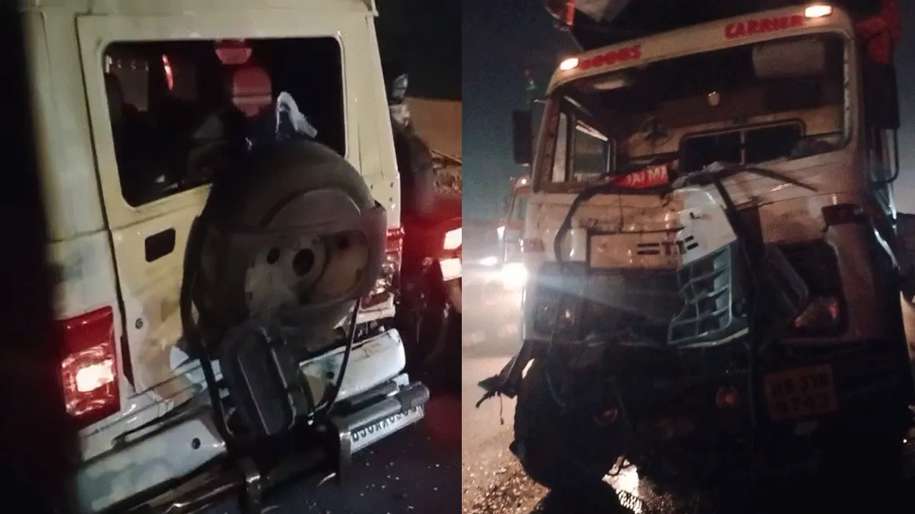 পুলিশের গাড়িকে ডাম্পারের ধাক্কা, আহত ২