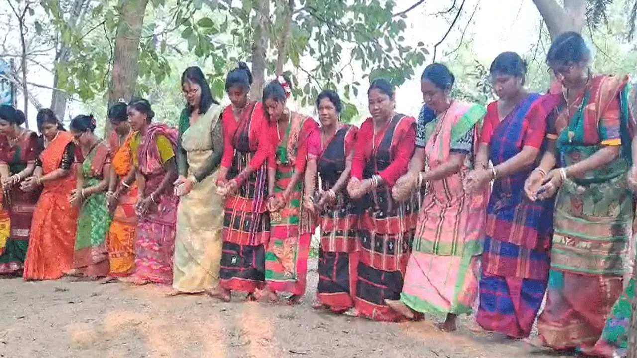 আদিবাসী সম্প্রদায়ের মানুষ বাহা উৎসব