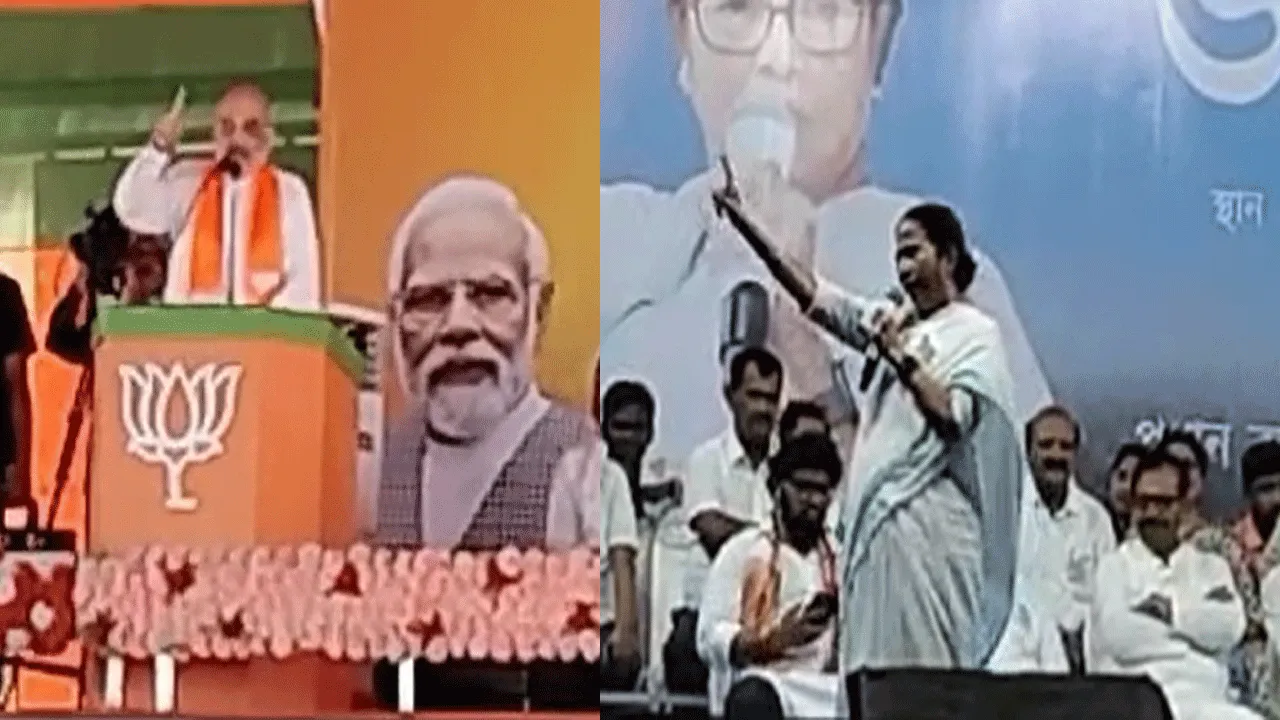 শিল্প নগরী দুর্গাপুরে “হাই ভোল্টেজ”ভোট প্রচার অমিত শাহ ও মমতা বন্দ্যোপাধ্যায়ের