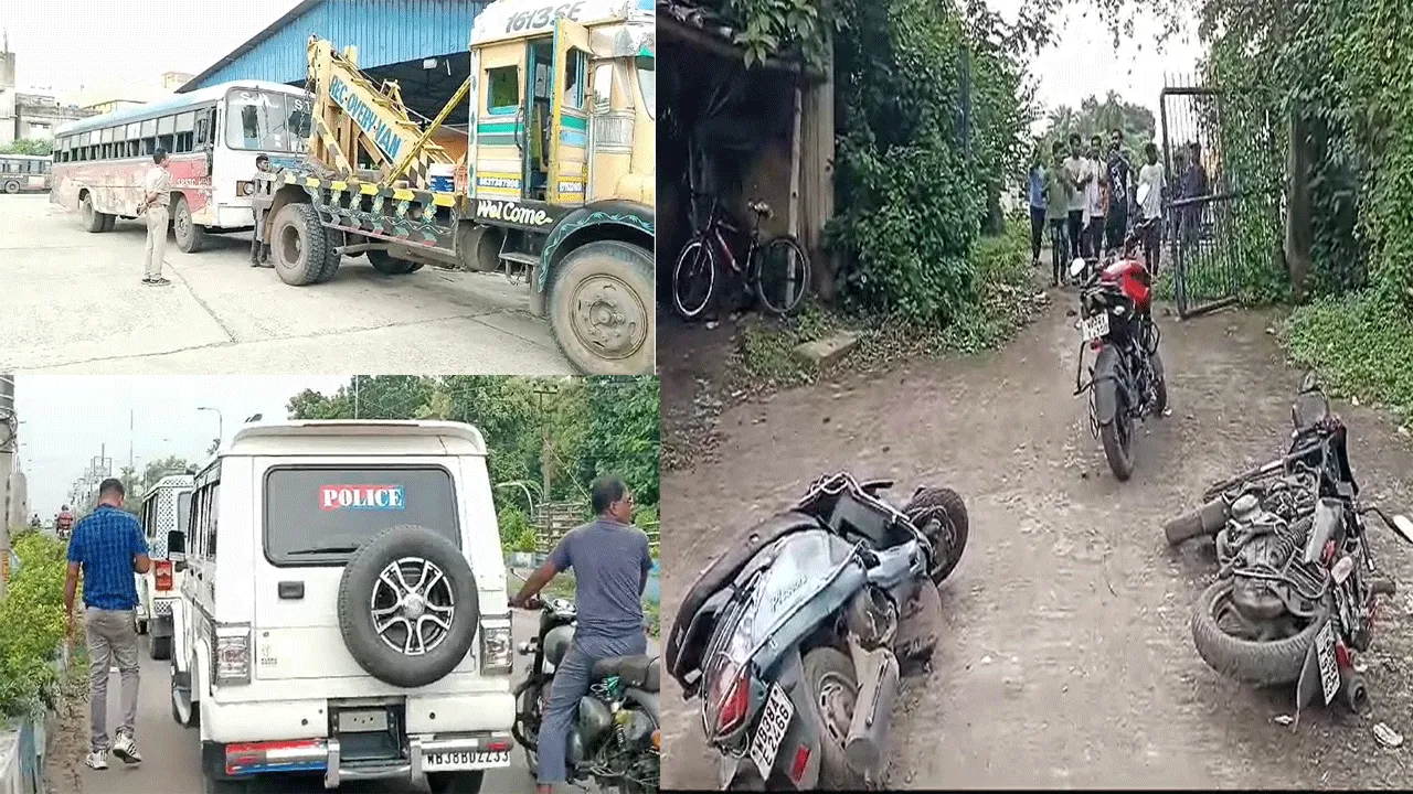 আসানসোলে চালকহীন এস.বি.এস.টি.সি বাস, পিষে দিল তিনটি মোটর বাইক