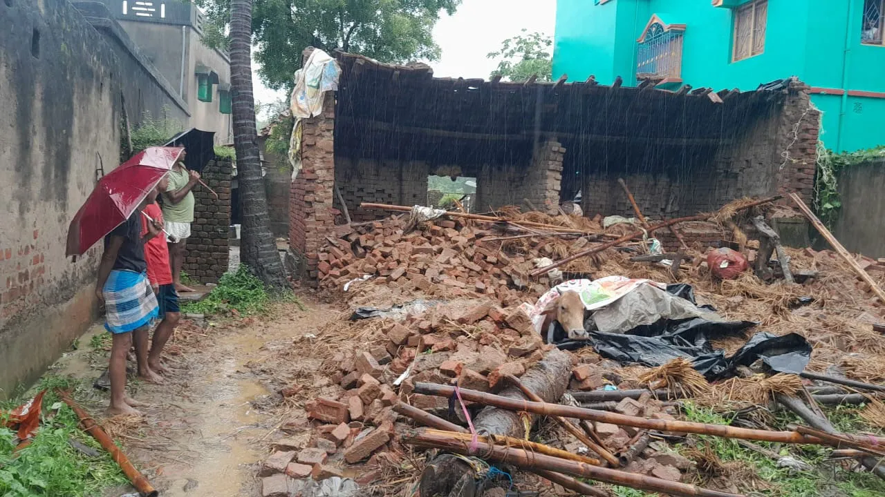টানা বৃষ্টিতে গোয়ালঘরের দেওয়াল চাপা পড়ে মৃত্যু ব্যক্তির