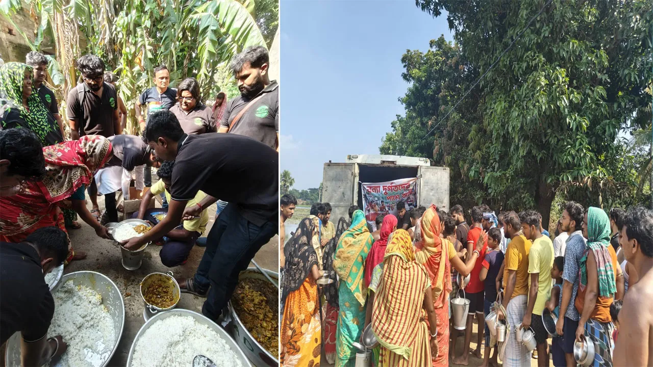 পাশকুড়ার বন্যা দুর্গতদের পাশে উই কেয়ার ফাউন্ডেশন