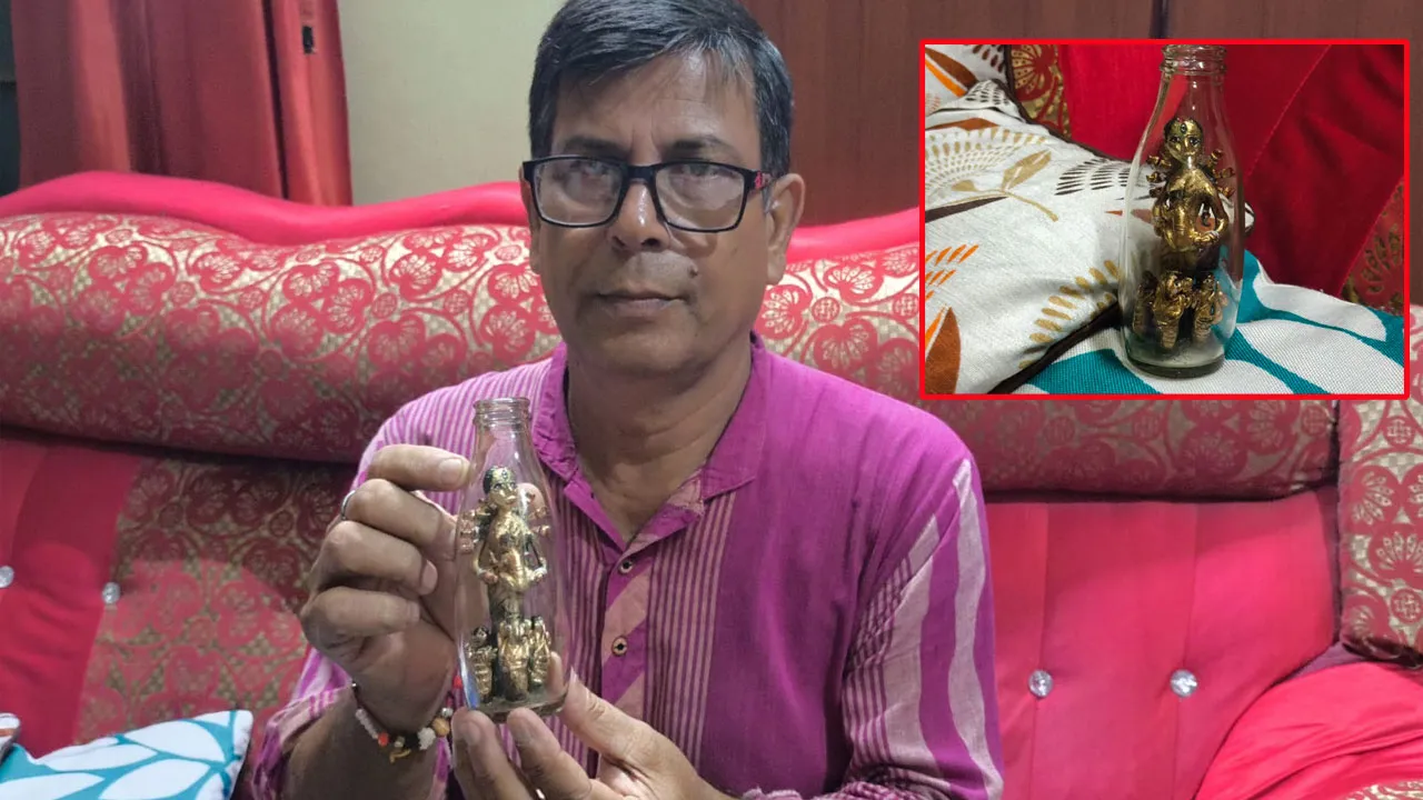 শিল্প কর্মের মধ্য দিয়ে জননী রূপী দেবীকে আবাহন