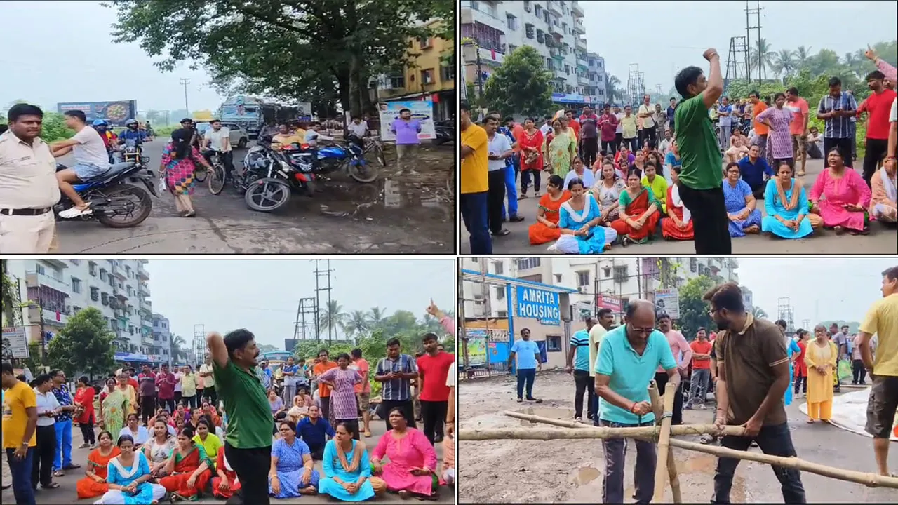 চুরির পর বন্ধ পরিষেবা, পথ অবরোধ দুর্গাপুরের বহুতলের আবাসিকদের