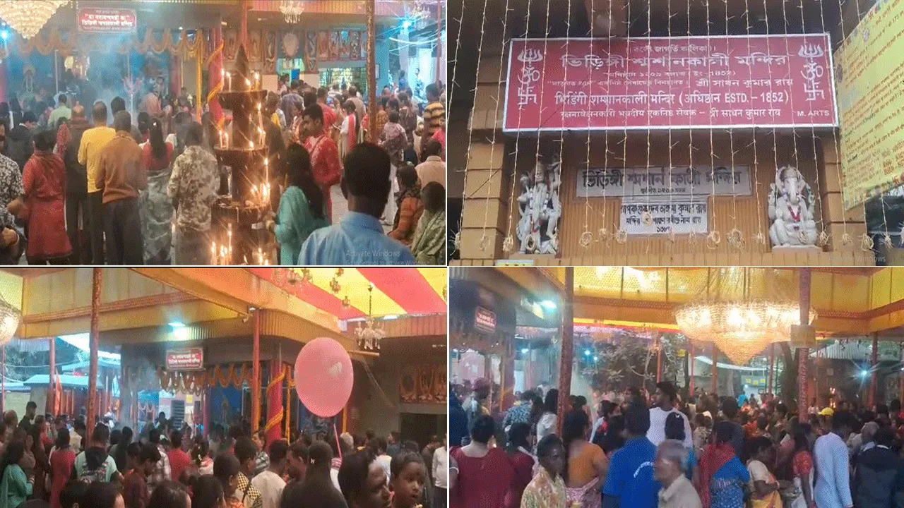 ভিড়িঙ্গী কালী মন্দিরের বাৎসরিক পুজো উপলক্ষ্যে ভক্তদের ভিড়