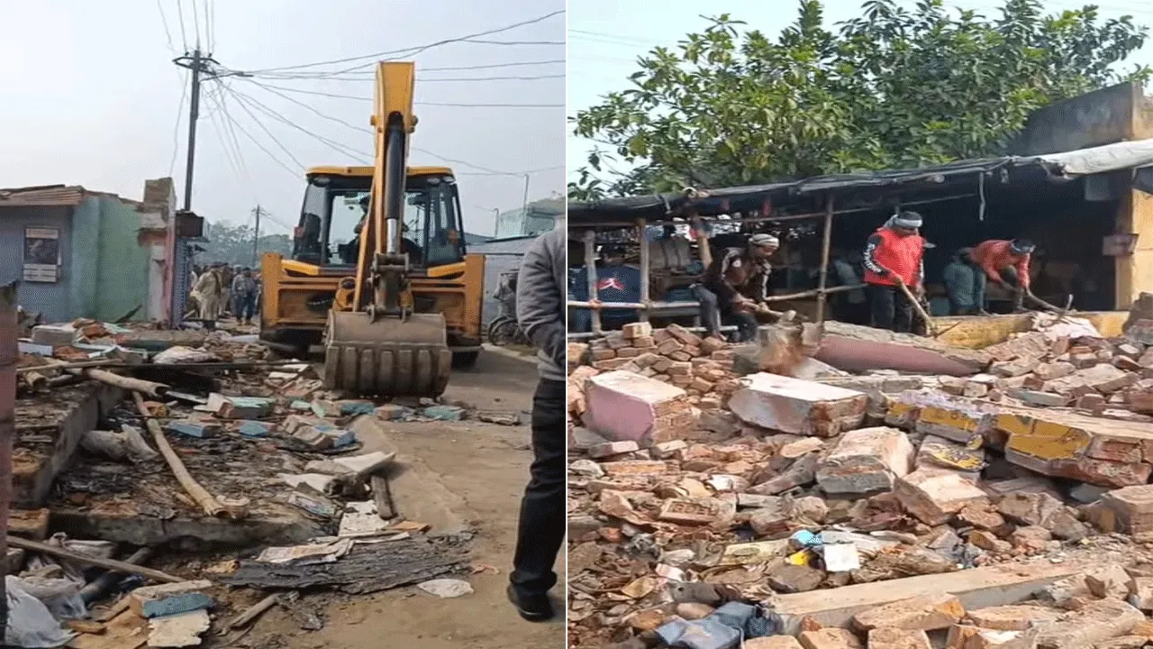 রেল শহরে ভাঙা পড়ল শহরের সবচেয়ে বড় বাজারের শতাধিক দোকান
