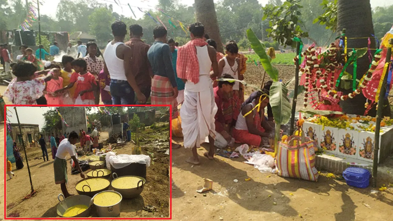 রটন্তী পুজোয় মেতে উঠল আদিবাসীরা
