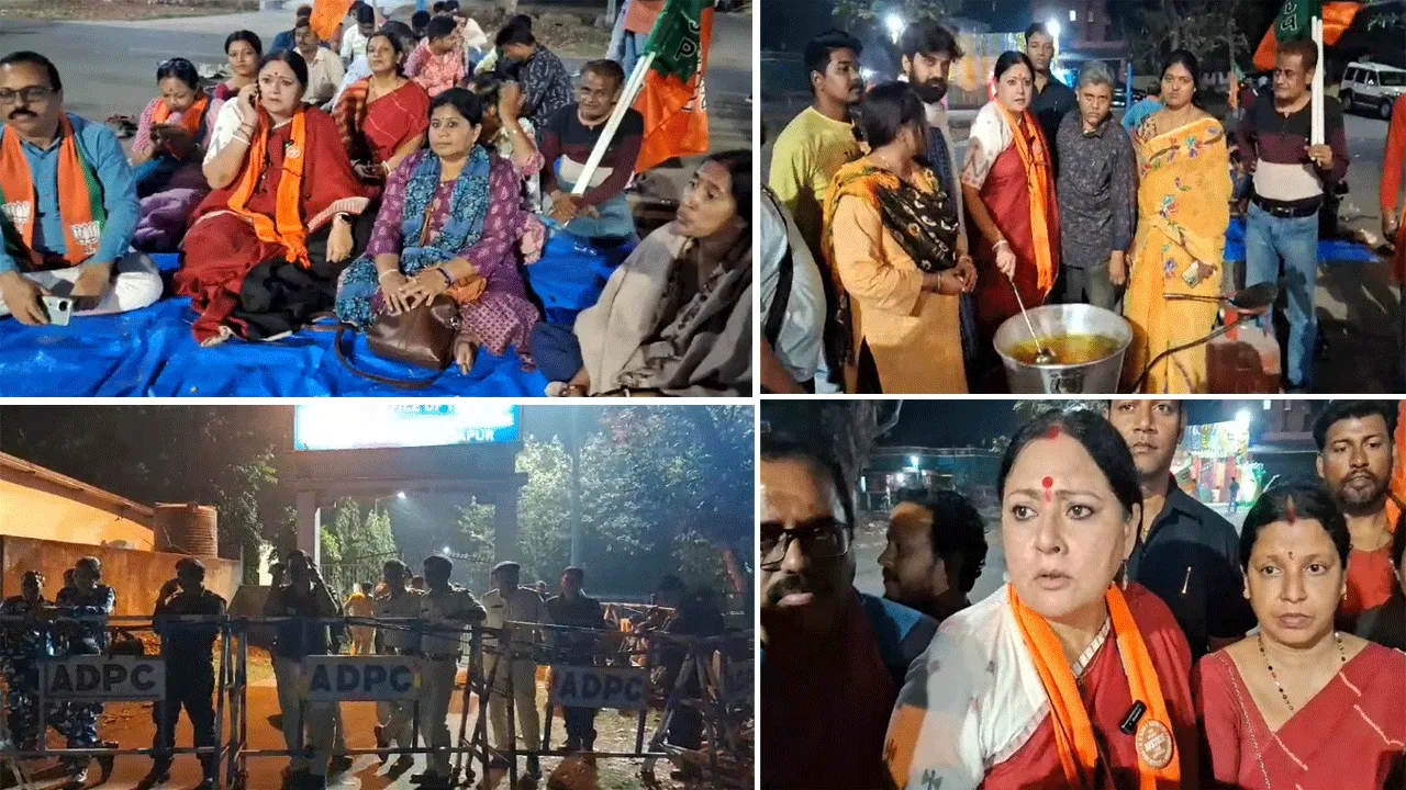 পানাগড়কাণ্ডে দুর্গাপুরে রাত পর্যন্ত বিক্ষোভ অগ্নিমিত্রা পালের, চললো খিচুড়ি রান্না