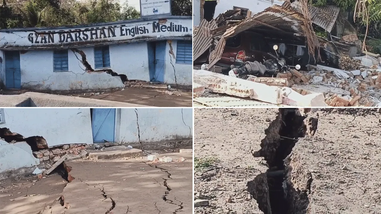 অন্ডালে ধসের কবলে স্কুল, বাড়ি, গাড়ি
