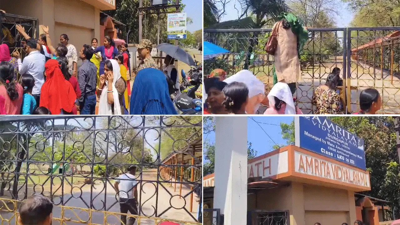 দুর্গাপুরে ইংরেজি মাধ্যম স্কুলে অভিভাবকদের বিক্ষোভ