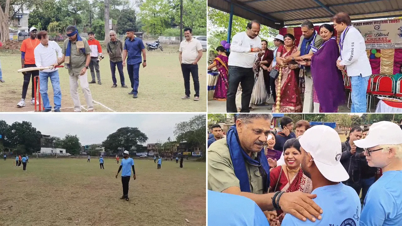চোখে কাপড় বেঁধে ‘টি-টোয়েন্টি’ খেললেন দুর্গাপুরের সাংসদ