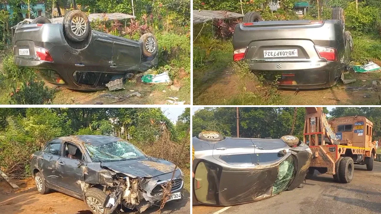 নিয়ন্ত্রণ হারিয়ে নার্সারিতে ঢুকে উল্টে গেল গাড়ি