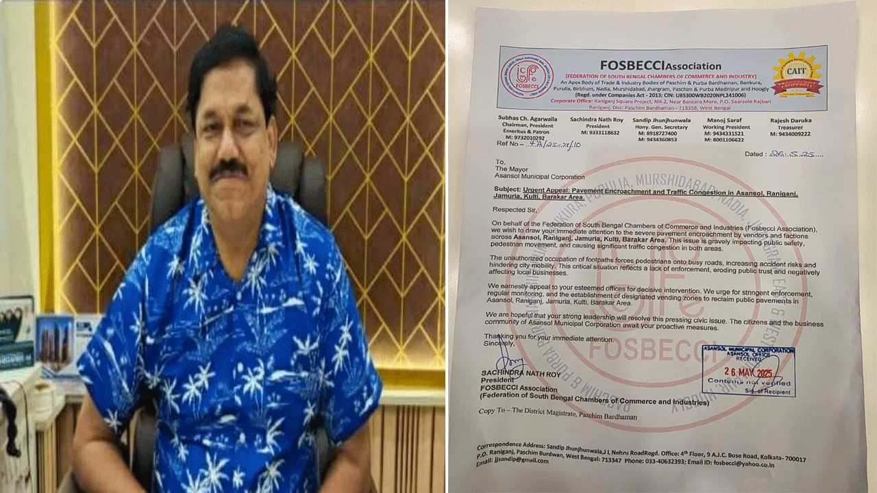 আসানসোলের অবৈধ দখলদার নিয়ে পদক্ষেপের দাবি জানিয়ে ফসবেকির চিঠি
