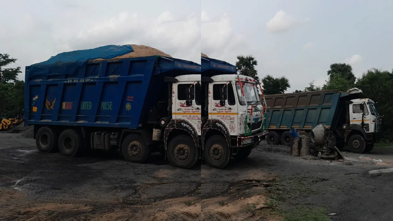 অভিযানে ধরা পড়ল ওভারলোডেড বালি গাড়ি, করা হল দেড় লক্ষ টাকা জরিমানা