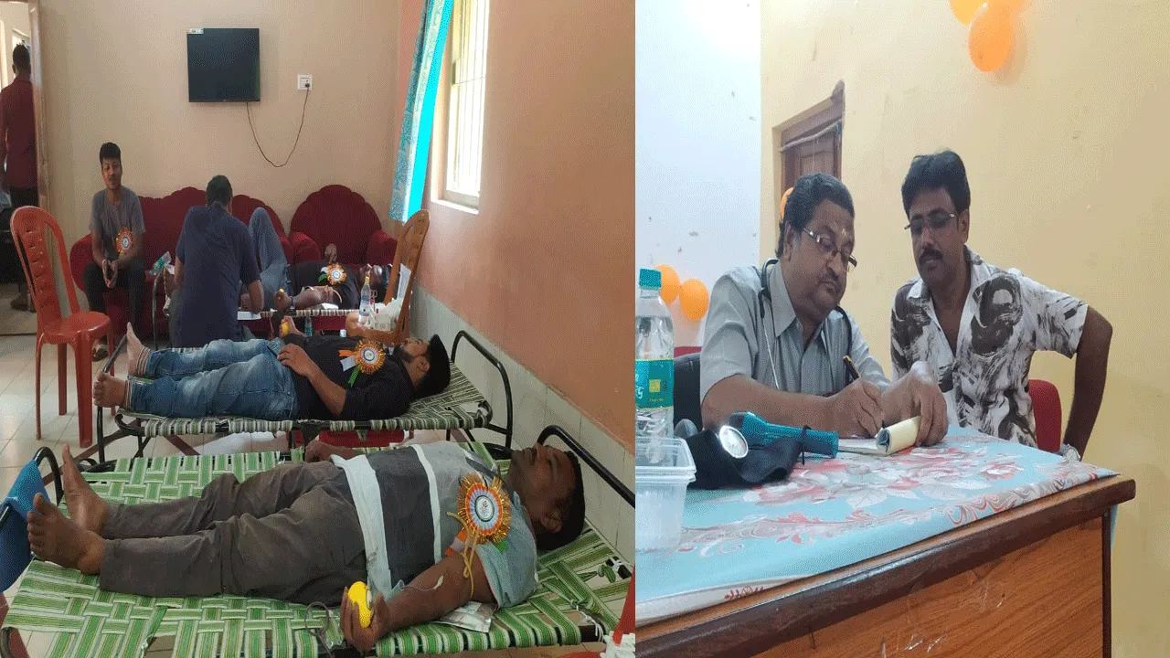 গুসকরায় আয়োজিত হলো স্বেচ্ছায় রক্তদান শিবির ও বিনামূল্যে স্বাস্থ্য পরীক্ষা শিবির