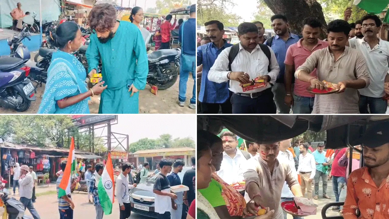 ‘অপারেশন সিঁদুর’, সিঁদুর আর মিষ্টি বিতরণ করে শিল্পাঞ্চলে উল্লাস