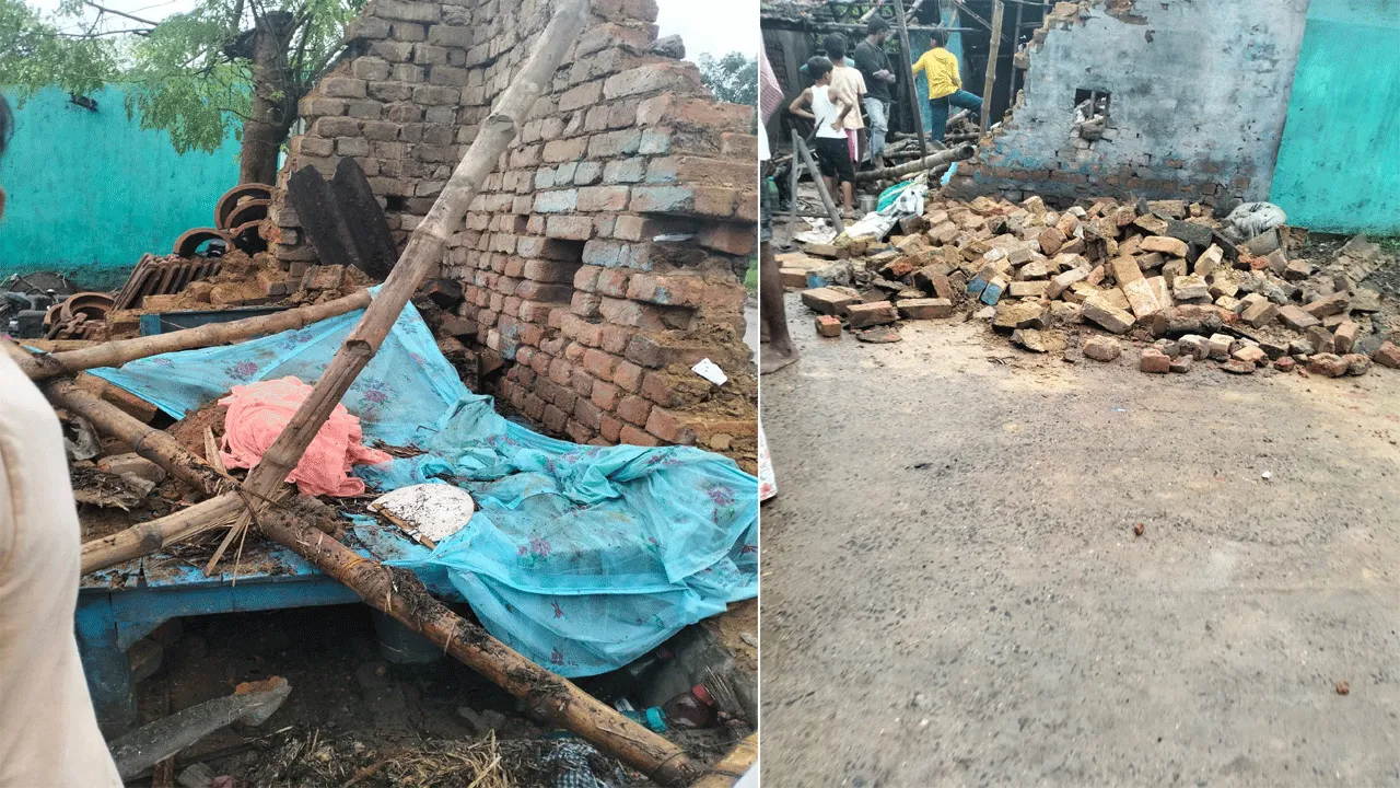 টানা বৃষ্টিতে বাড়ির দেওয়াল চাপা পড়ে মৃত্যু বৃদ্ধর