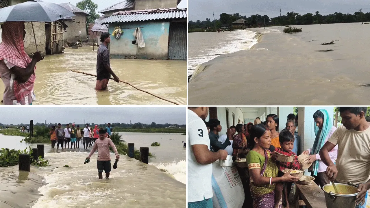 বন্যা পরিস্থিতি বাঁকুড়ায়, খোলা হল একাধিক ত্রাণ শিবির