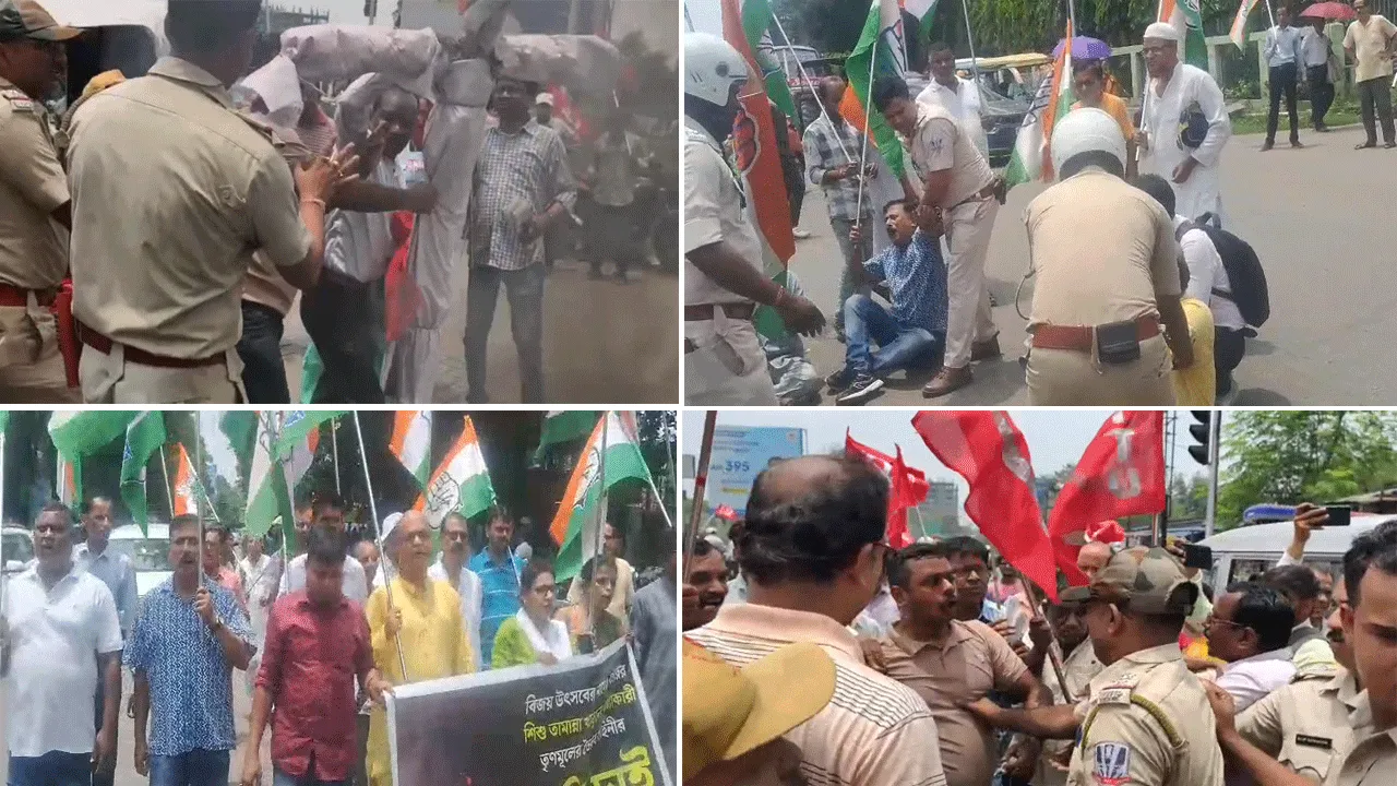 কালীগঞ্জে নাবালিকা হত্যার প্রতিবাদ দুর্গাপুরে, উত্তেজনা