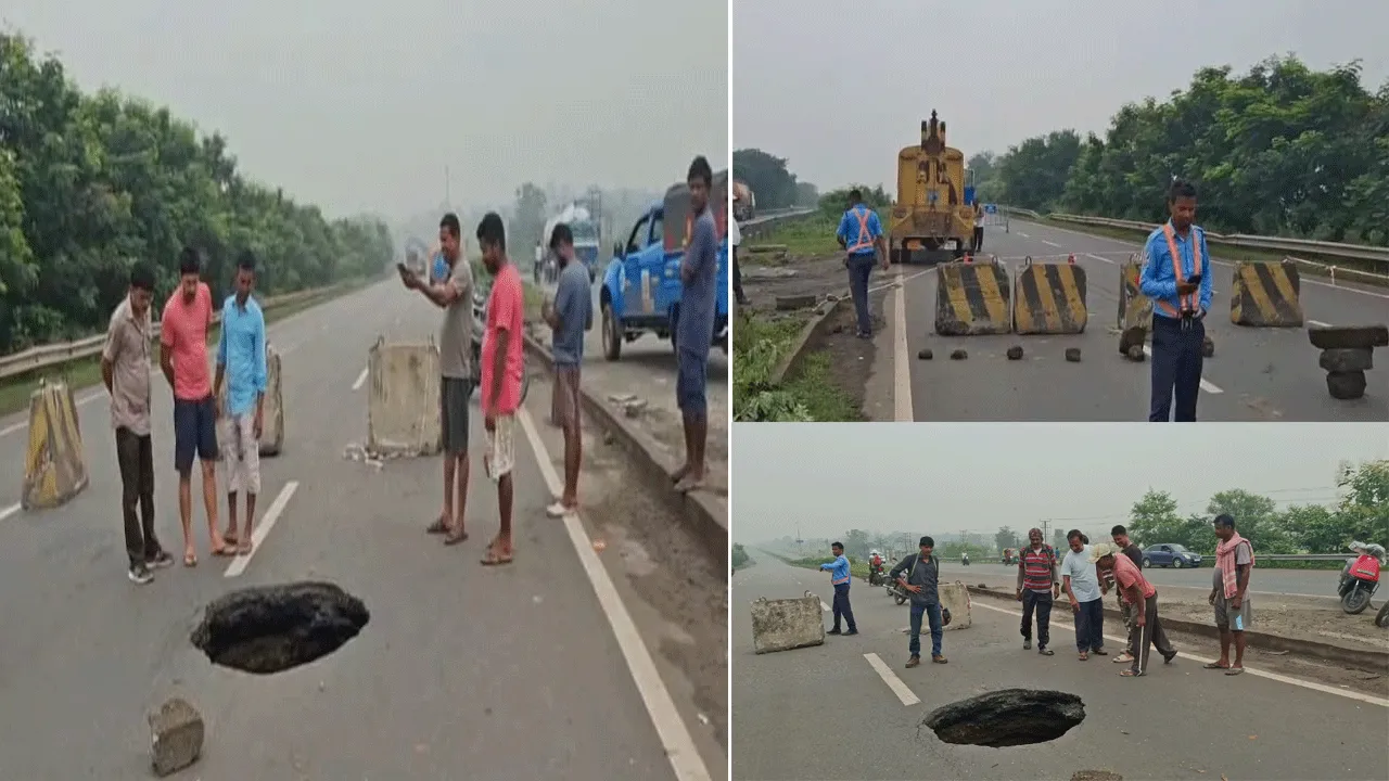 ১৯ নম্বর জাতীয় সড়কে ধস,আতঙ্ক