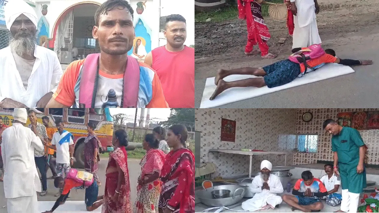 মহাদেবের প্রেমে দণ্ডী কেটে ৪০ কিলোমিটার যাত্রা