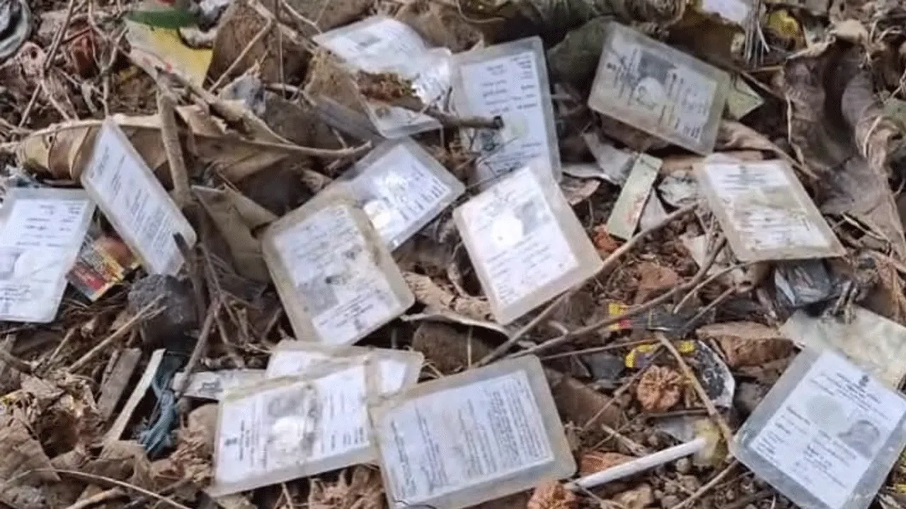 জঙ্গলে আবর্জনার মধ্যে ভোটার কার্ড, চাঞ্চল্য, তদন্তে ব্লক প্রশাসন