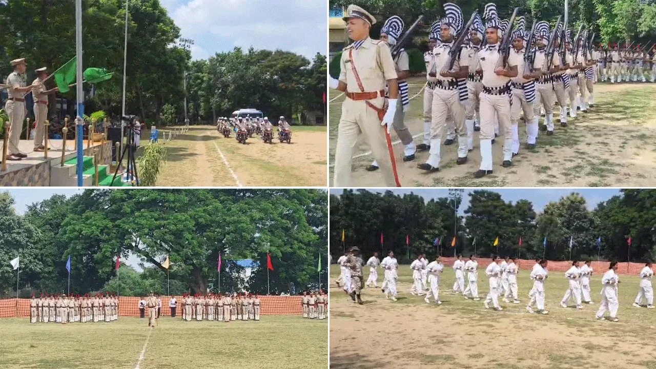 পুলিশ দিবস উপলক্ষে বাঁকুড়া পুলিশ লাইনে পুলিশের মহড়া