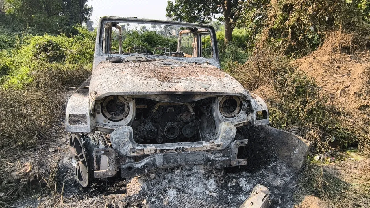 রহস্যজনকভাবে আগুন লেগে ভষ্মীভূত বিলাসবহুল গাড়ি