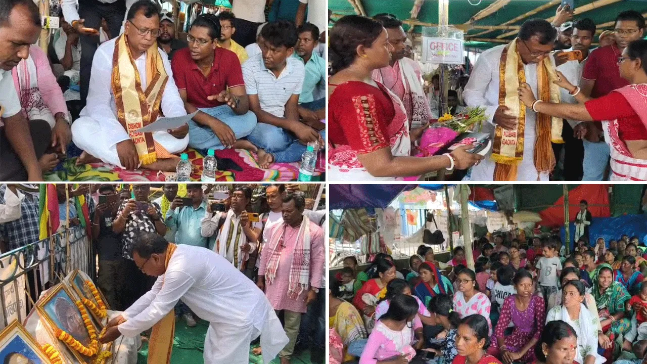 দুর্গাপুরে ধর্না মঞ্চে মন্ত্রী, দিলেন আশ্বাস
