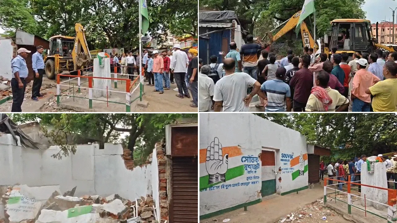অবৈধ নির্মাণ উচ্ছেদ, ভাঙল সিপিএম ও কংগ্রেসের কার্যালয়